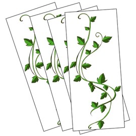 Vine Leaf Temporary Tattoos – 4 Natural Green Transfers (38cm Total Length) – Waterproof Botanical Tattoo Set for Women, Festivals & Fancy Dress