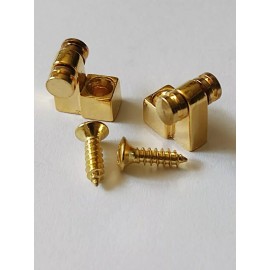 Unbranded 2 Pack Guitar Roller String Tree Retainers for Guitar Gold with Screws