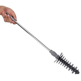Toilet Plunger Long Handle Toilet Dredge Bathroom Blockage Unblocker Flexible Head Clog Remover Dredge Tool, Stainless Steel Handle with Wall Hook