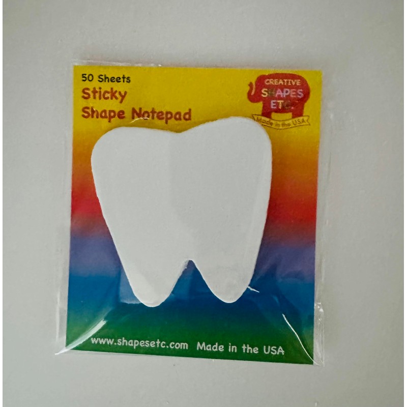 SHAPES ETC. 50 Shts Tooth Sticky Notepad 3in Cute Notes