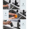 FORIOUS Black Touchless Kitchen Faucet with Soap Dispenser, Hands-Free, Smart