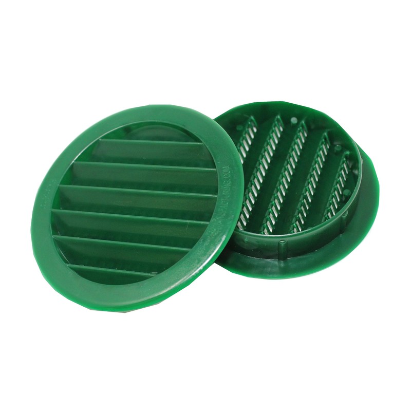3" Round Green or Tan Plastic Louver Soffit Air Vent
