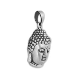 SUGARKITTEN LONDON Fine Silver Oxidized 999 Matte Hollow 3D Buddha Head Pendant