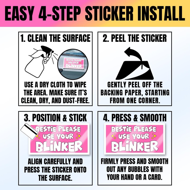 VOTANTA (7.5"x3.75") Bestie Please Use Your Blinker Bumper Sticker, Funny