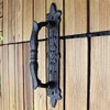 Antique Metal Door Handle Heavy Duty Retro Hammered Black Solid