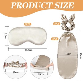 1 -Stück -Haarpflegekappe, 1 -Stück Elastischer Haarring, 1 -Stück Schlafende Augenmaske, Lange Seidenschlafhaarkappe, Blackout -Augenmaske, Häusliche Lange Haarschutzkappe.