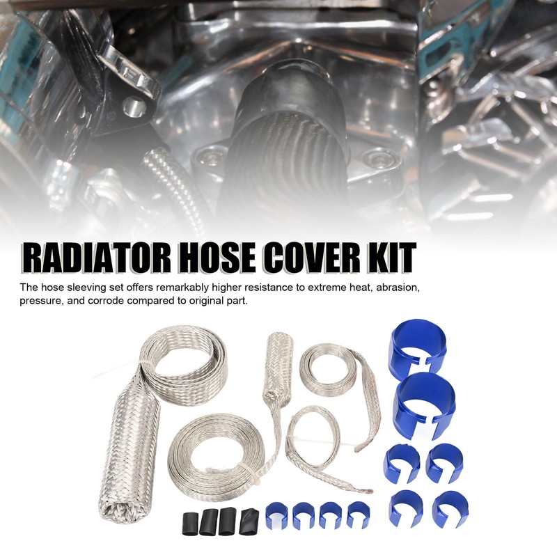 Stainless Steel Dress Up Hose Cover Kit Universal Radiator Hose