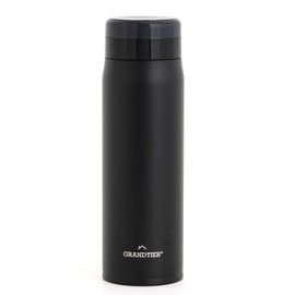 Grandties 20oz Lightweight Stainless Steel Vacuum Insulated Bottle with Strainer for Men & Women Supreme Double Walled Thermal Bottle Keeps Your Favorite Beverages Hot or Cold (Obsidian Black)