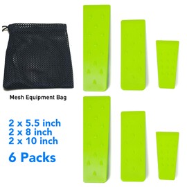 6 Pack Tree Felling Wedges with Spikes for Safe Tree Cutting – 2 Each of 10", 8” and 5.5” Wedges with Storage Bag; 6 Felling Dogs to Guide Trees Stabilize and Safely to Ground for Loggers and Fallers
