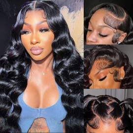 BEAUDIVA 13x4 Body Wave Lace Front Wigs Human Hair Pre Plucked 180% Density HD Transparent Lace Frontal Wigs Human Hair for Women Glueless Wigs Human Hair 24Inch