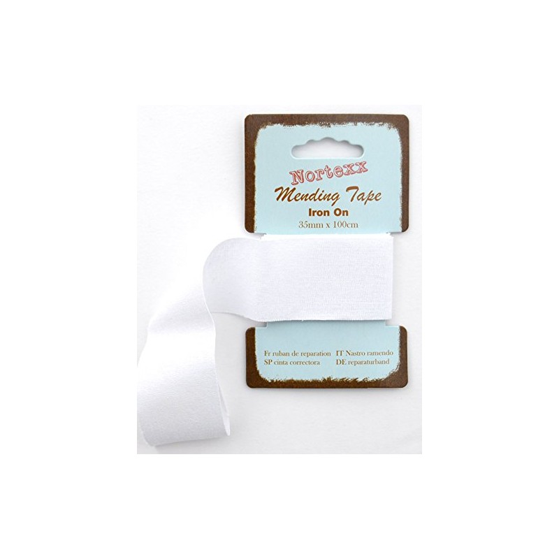 Nortexx Iron On Repair Tape-White, 100% Cotton, 14 x 8