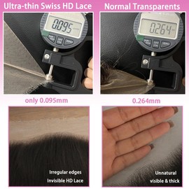 Mnador 13x6 SKINLIKE Real HD Lace Frontal - 100% Human Hair, Pre-Plucked Hairline, Bleached Knots, Glueless Design, Natural Look & Feel!