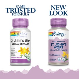 SOLARAY St Johns Wort Aerial Extract 300 mg, Once Daily | Mood & Brain Health Support | 0.3% Hypericin | 60ct