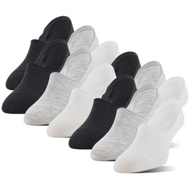 Peds Women's Lightweight Mid Cut No Show Socks, 12-Pairs, White/Grey/Black, Shoe Size: 8-12