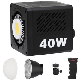 NULBOFU 40W LED Video Light,Portable Continuous Output Lighting,COB Bi-Color 2500K~6500K,CRI≥95,9 FX Special Effects Modes,3400mAh Battery for Studio Shooting,YouTube,TikTok,Vlog,Live Stream