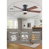 JSAITEE 52Inch Flush Mount Ceiling Fan with Lights Low Profile