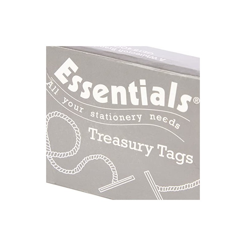 Whitecroft 27191/10 Essentials 101 mm Metal Ended Treasury Tags -