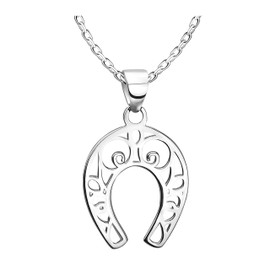 Sofia Milani - 50279 Women's Necklace 925 Silver Horseshoe Horse Pendant, Sterling Silver, No Gemstone