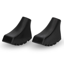 NORDICBERRY Nordic Walking Pads for Asphalt, Stone or Terrain - Set of 10 with 5 Pairs of Rubber Buffer for All Standard Nordic Walking Poles - Black