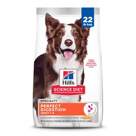 Hill's Science Diet Perfect Digestion, Adult 1-6, Digestive Support, Dry Dog Food, Salmon, Brown Rice, & Whole Oats, 22 lb Bag