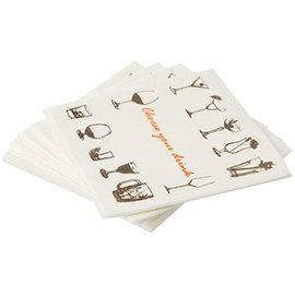 Alvotex Chic Airlaid 100 Cocktail Napkins, 1/4 Fold Fabric-Like, High-Quality Disposable Napkin, Your Drink Motif, 20 x 20 cm