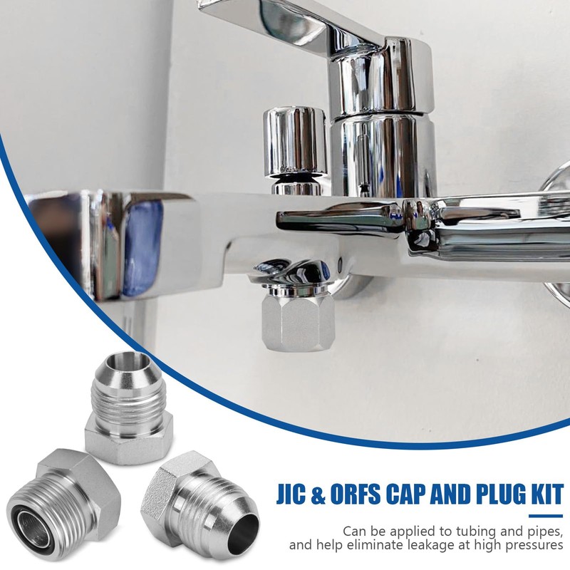 XJX 144-Piece JIC and ORFS Cap and Plug Kit, Hydraulic