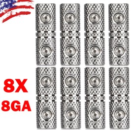 8x Wire Coupler Terminal Butt Connector 8 GA Gauge Input and Output Set Screw