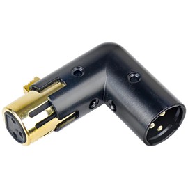 MAD OWL 3-Pin XLR 90 Degree Adapter, Adjustable Male to Female Right Angle XLR Adapter for DMX Cable Black