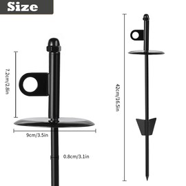 16''Dog Tie-Out Stake, Durable Silver Spiral Anchorstake, Secure Outdoor Tethering for All Cable Leash Chain, Camping Yard, Rust-Resistant