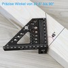 3D Mitre Square Multifunctional 22.5-90 Angle Measure Aluminium Alloy High