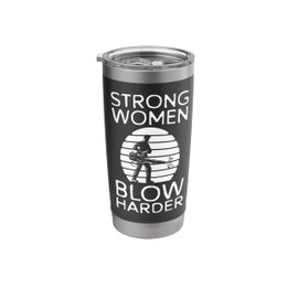 Strong Woman Blow Harder Autumn Leaf Blower Stainless Steel Insulated Tumbler