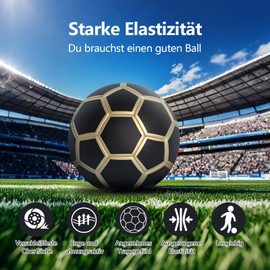 Vokmon Leather Football, Size 5, Unisex Football Ball, Training Outdoor Indoor Footballs, Prevent Blasting Football, Size 5 for Children, Teenagers, Adults