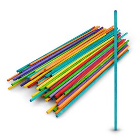 Netuno 100 Multicoloured Round Wooden Craft Sticks 15cm 5.9 inches Wood Popsicle Sticks Lolly Sticks Lollipop Coloured Wooden Sticks Colorful Round ice Cream Sticks for Decoration Crafting DIY Home