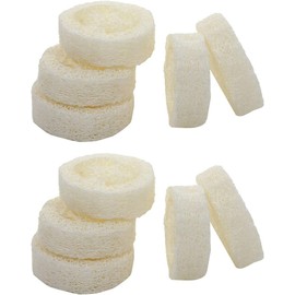 10Pcs White Natural Loofah Slices for Soap Making, Loofah Exfoliating Body Sponge Scrubber for Skin Care Loofa Soap Supplies Bathing Accessories