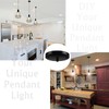 Metal Ceiling Rose Black Pendant Light Kits 12CM Flat Top