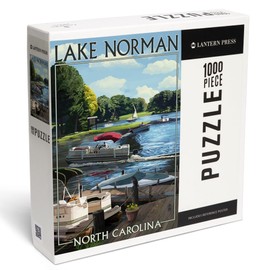 Lake Norman, North Carolina, Pontoon Boats (1000 Piece Puzzle, Challenging Jigsaw Puzzle for Adults, Made in USA)