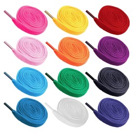 12 Pairs 110cm Flat Coloured Athletic Shoe Laces Athletic Shoe Laces Replacement for Sneakers Boots Sport Shoes and Skate Shoes