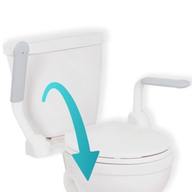 Vive Toilet Safety Rail with Handles - Handicap Grab Bar Riser Safety Frame for Elderly, Handicap, Seniors, Disabled - Bathroom Assistance Seat Support Product - with Raised Flip-Up Arms