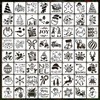 64Pcs Small Christmas Stencils, 3X3 Inch Reusable Craft Stencil for