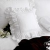 Zinowas 18x18 Pillow Covers, White Lace Square Cushion Cover 100%