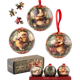 PieceRelax Christmas Puzzle Ornaments 180 Pieces - Phoenix Chan - Kitty Angels, Christmas Decor Indoor [A3956]