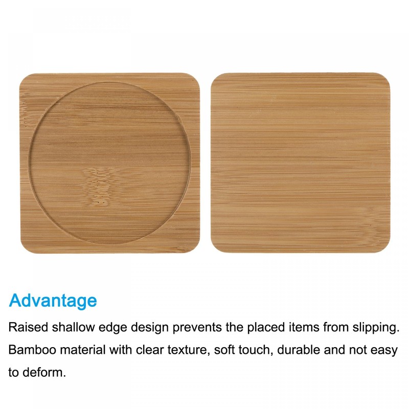 sourcing map 3 Pack Flower Pot Saucers 10 cm Bamboo