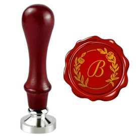 Mceal Wax Seal Stamp, Silver Brass Seal 25mm Dia, Wedding Invitation, Cards Envelopes, Gift Wrap Initial, Christmas Thanks Giving, Alphabet Letter B