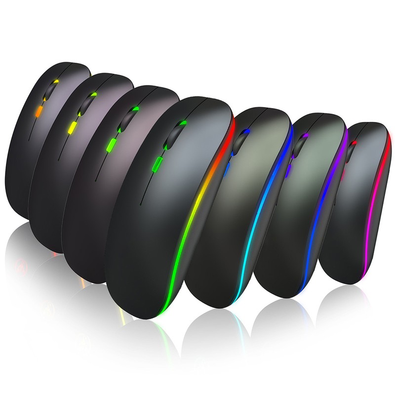 HXSJ Wireless Mouse Colorful Luminous DualMode Rechargeable for Bluetooth 2.4G