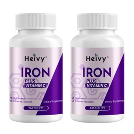 Heivy Iron Tablet 240 Count 2 Pack, High-Potency, Non-GMO, Gluten Free