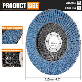 BaiNuo Flap Wheels Grinder Disc - 4 1/2 x 7/8 Inch High-Density Zirconia Sanding Disc 40 Grit, T27 Industrial Abrasive Grinder Wheels for for Stainless Steel, Metal 10-Pack
