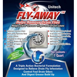 FLY-AWAY Drain Fly Killer, Fruit Fly Killer, Drain Fly Treatment, Grease Digester, Fruit Fly Treatment