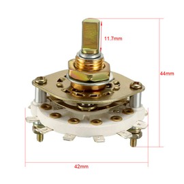 sourcing map 1P10T 1 Pole 10 Position 1 Deck Band Channel Rotary Switch Selector with Plastic Knob