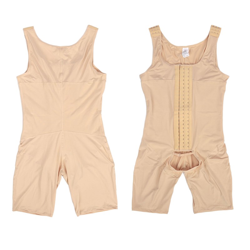 Men Shapewear Bodysuit Soft Breathable Adjustable Postoperative Compression Slimming Bodysuit