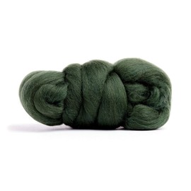 Merino Wool Roving, Premium Combed Top, Color Bottle Green, 21.5 Micron, Perfect for Felting Projects, 100% Pure Wool, Made in The UK